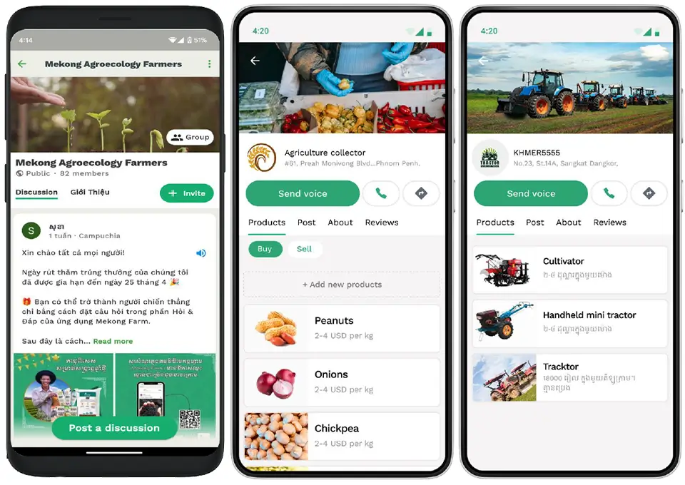 Farmers share insights and challenges, directly shaping
the development of the Mekong Farm app.
