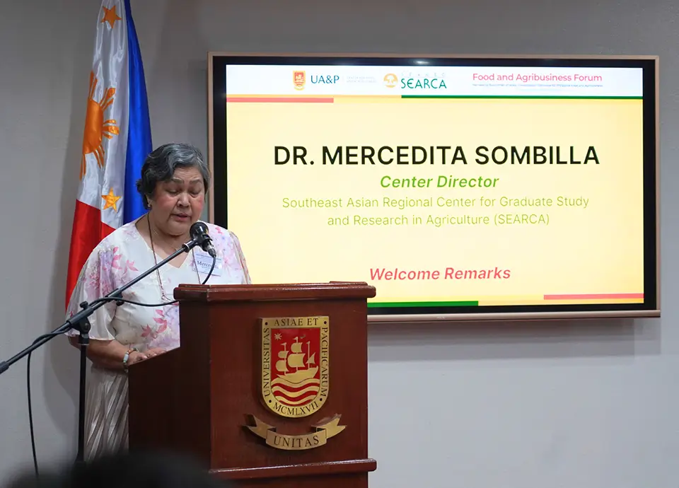 Dr. Mercedita Sombilla, SEARCA Center Director, highlights consolidation as a pathway to efficiency, equity, and resilience.