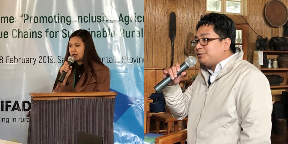 (Left to right) Ms. Sarah Grace L. Qui&ntilde;ones, Project Associate, presented the good practices of SAAS project while Dr. Pedcris M. Orencio, RDD Program Head, expounded the discussion on the guidelines and processes related to the awarding of the Seal of Good Local Governance. (Image by Ms. Nancy M. Landicho, SEARCA)