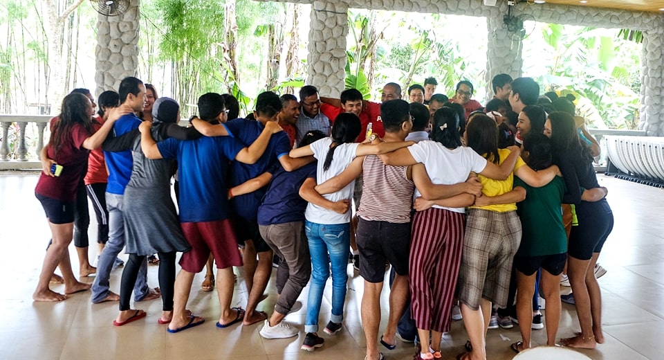 We are a family. SEARCA scholars' group hug before going back to Los Banos.