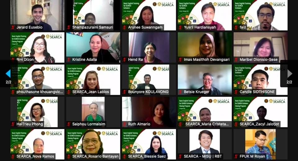 SEARCA continues to support scholars virtually through the Basic English Training