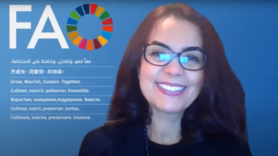 FAO-HQ Chief Scientist Ismahane Elouafi encourages ARIs to partner with small-scale farmers to co-design, co-create, and co-innovate in enriching agricultural knowledge.