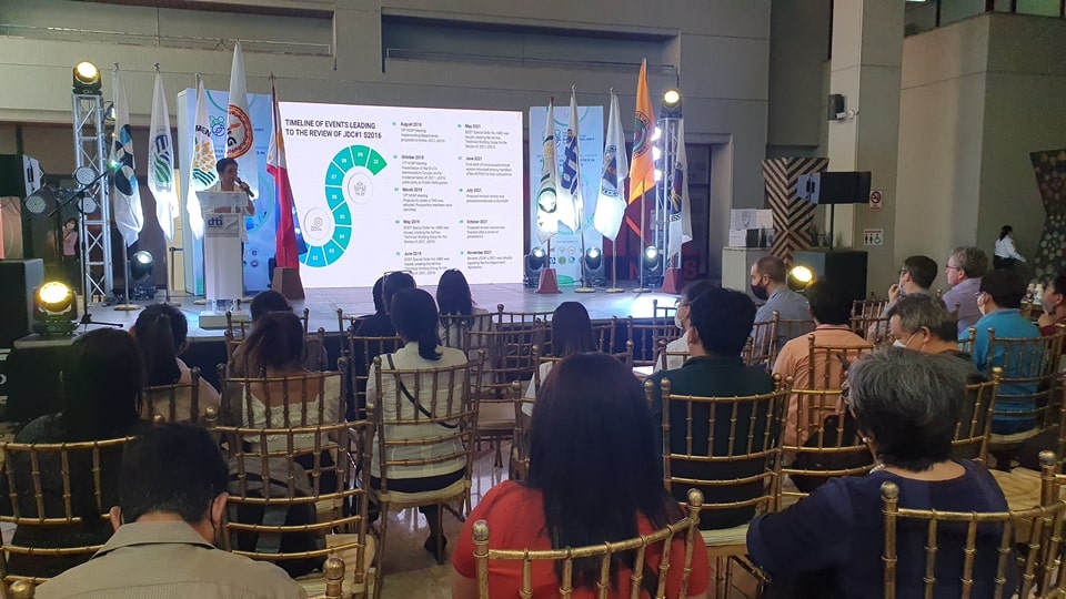 Department of Science and Technology (DOST) Assistant Scientist and National Committee on Biosafety of the Philippines Secretariat Head Lorelie U. Agbagala presents salient points of the 2021 DOST-DA-DENR-DOH-DILG Joint Department Circular. The revised JDC addresses previous implementation challenges and takes into consideration Republic Act No. 11032 or the Ease of Doing Business Law which prescribes specific timeframes for all government transactions, including the issuance of biosafety permits.