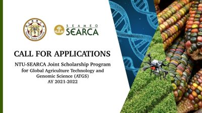Call for Applications: The NTU-SEARCA Joint Scholarship Program for Global Agriculture Technology and Genomic Science (Global ATGS)