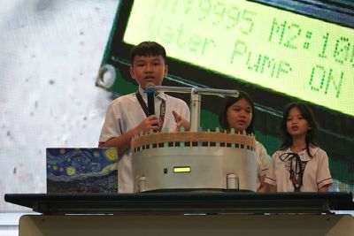 Letran Calamba student inventors showcase their winning agri-inventions at SEARCA Sowing Seeds